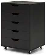 Armário de arquivo móvel com 5 gavetas, 48 ​​x 39,5 x 65,5 cm, natural