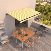 vidaXL Toldo retrátil automático 450x300 cm amarelo e branco