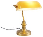 Candeeiro de banqueiro inteligente bronze com vidro âmbar incl. WiFi A60 - Banker