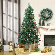 Árvore de Natal Artificial com 536 Ramos e Base Cruzada de Madeira Decoração para Interiores Ø90x180 cm Verde