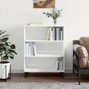 vidaXL Armário c/ prateleiras derivados de madeira branco brilhante