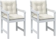 vidaXL Almofadões lombares p/ cadeiras 2pcs mesclado tecido creme