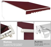 Toldo com manivela toldo de varanda proteção solar para varanda 360 x 300 cm bege