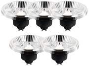 Conjunto de 5 lâmpadas LED GU10 reguláveis em 3 níveis em Kelvin AR111 10W 800 lm 2700 - 3700K