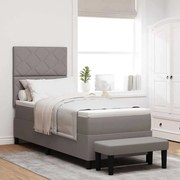 vidaXL Cama Box com Colchão &amp; Banco Taupe 80x200 cm Tecido
