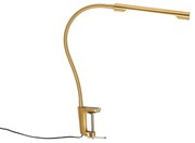 Candeeiro de mesa com garra em latão com LED e dimmer tátil - Lionard Moderno