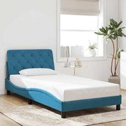 vidaXL Estrutura de cama sem colchão 100x200 cm veludo azul