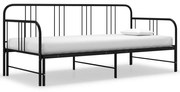 Estrutura sofá-cama de puxar 90x200 cm metal preto