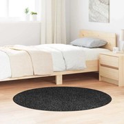 vidaXL Tapete Shaggy Antiderrapante Cinzento escuro 120 x 120 cm PP