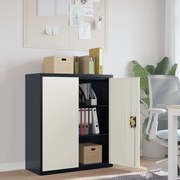 vidaXL Arquivador 90x40x105 cm aço antracite e branco