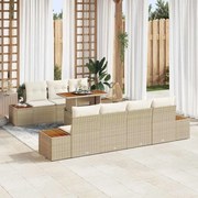 vidaXL Conjunto de Jantar para Jardim 8 pcs Bege 100 x 55 x 73 cm