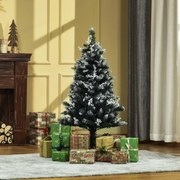 Árvore de Natal Artificial 120 cm com 222 Ramos 28 Decorações Suporte em Aço Dobrável e Base Destacável Verde