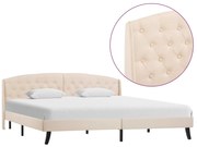 vidaXL Estrutura de cama 180x200 cm tecido cor creme