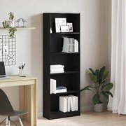 vidaXL Estante de Carvalho Preto - 60 x 24 x 176 cm, Feita de Madeira de Engenharia