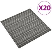 vidaXL Ladrilhos carpete p/ pisos 20 pcs 5 m² 50x50cm riscas antracite