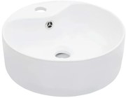 Lavatório com extravasamento 36x13 cm cerâmica branco