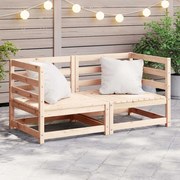 vidaXL Sofás de canto para jardim 2 pcs madeira de pinho maciça