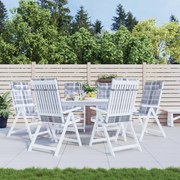 vidaXL Almofadões cadeira encosto alto 6pcs tecido oxford xadrez cinza