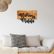Acessório Decorativo de Parede Hakuna Matata – Nogueira e Preto – 58 x