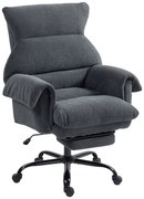 HOMCOM Cadeira de Secretária com Apoio para os Pés Encosto Reclinável e Acolchoada Espesso 80x80x106-114 cm Cinzento | Aosom Portugal