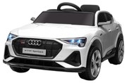 HOMCOM Carro Elétrico para Crianças Audi E-Tron 12V Controle Remoto Faróis Buzina Música MP3 TF USB e 108x60x47cm Branco | Aosom Portuga