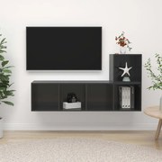 vidaXL 2 pcs conjunto móveis de TV derivados madeira cinza brilhante