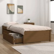 Estrutura cama c/ gavetas 75x190 cm madeira castanho mel