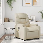 vidaXL Poltrona de massagens reclinável couro artificial cor creme