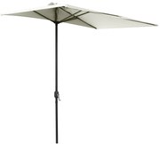 Outsunny Meia chapéu de sol 230x130x245 cm Chapéu de sol para Parede Jardim com Manivela e Vara Metálica Ø38 mm Terraço Varanda Bege| Aosom Portugal