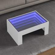 vidaXL Mesa de centro luzes LED Infinity 70x50x30 cm branco