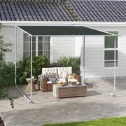 Pérgola 3x3 m Pérgola de Jardim com Rodas Proteção UV 30+ com Estrutura de Aço para Pátio Varanda Cinza Escuro