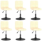 Cadeiras de jantar giratórias 6 pcs veludo cor creme