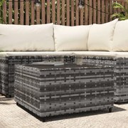 vidaXL Mesa de centro para jardim quadrada 50x50x30cm vime PE cinzento