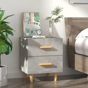 Mesa de Cabeceira Rytus com 2 Gavetas - Cinzento Cimento - Design Nórd