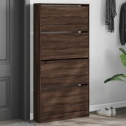 vidaXL Sapateira 4 gavetas articuladas 80x21x163,5cm carvalho castanho