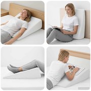 vidaXL Travesseiro em Wedge Liso Branco 69 x 64 x 19 cm