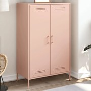vidaXL Aparador alto 68x39x113 cm aço rosa