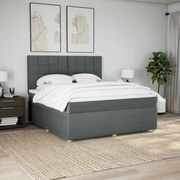 Cama com molas/colchão 180x200 cm tecido cinzento-escuro