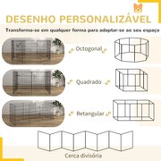 PawHut Parque para Cães 8 Painéis 76x61cm Dobráveis Gaiola Metálica pa