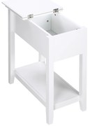 HOMCOM Mesa de Apoio com Tampa Abatível Prateleira de Armazenamento e Orifício para Cabos Oculto 60,5x32,5x70cm Branco