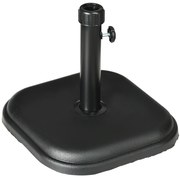 Outsunny Base Cimento 11kg Guarda-Sol Mastros Ø32-38mm Varanda Pátio Jardim Exterior Resistente Intempéries 36x36x31cm Preto | Aosom Portugal