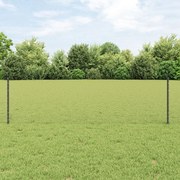 Postes de Cerca vidaXL 11 pcs U-Channel Cinza 60 cm Aço, Cerca Hexagon