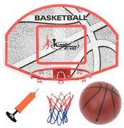 Conjunto tabela basquetebol p/ montar na parede 5 pcs 66x44,5 cm