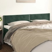 Cabeceira de cama 2 pcs veludo 90x5x78/88 cm verde-escuro