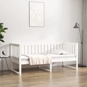 Sofá-cama 80x200 cm madeira de pinho maciça branco