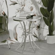 MESA DE APOIO ISTANBUL Ø 56X68 CM PRATA E BRANCO