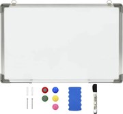 vidaXL Quadro de escrita magnético 50x35 cm aço branco
