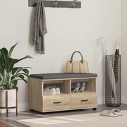 vidaXL Banco de Hall com almofada Carvalho Sonoma 80 x 38 x 46 cm