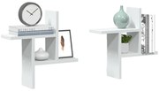 vidaXL Prateleiras de parede 2 pcs 38x12x38cm derivados madeira branco