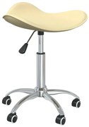 vidaXL Cadeira de jantar giratória couro artificial cor creme